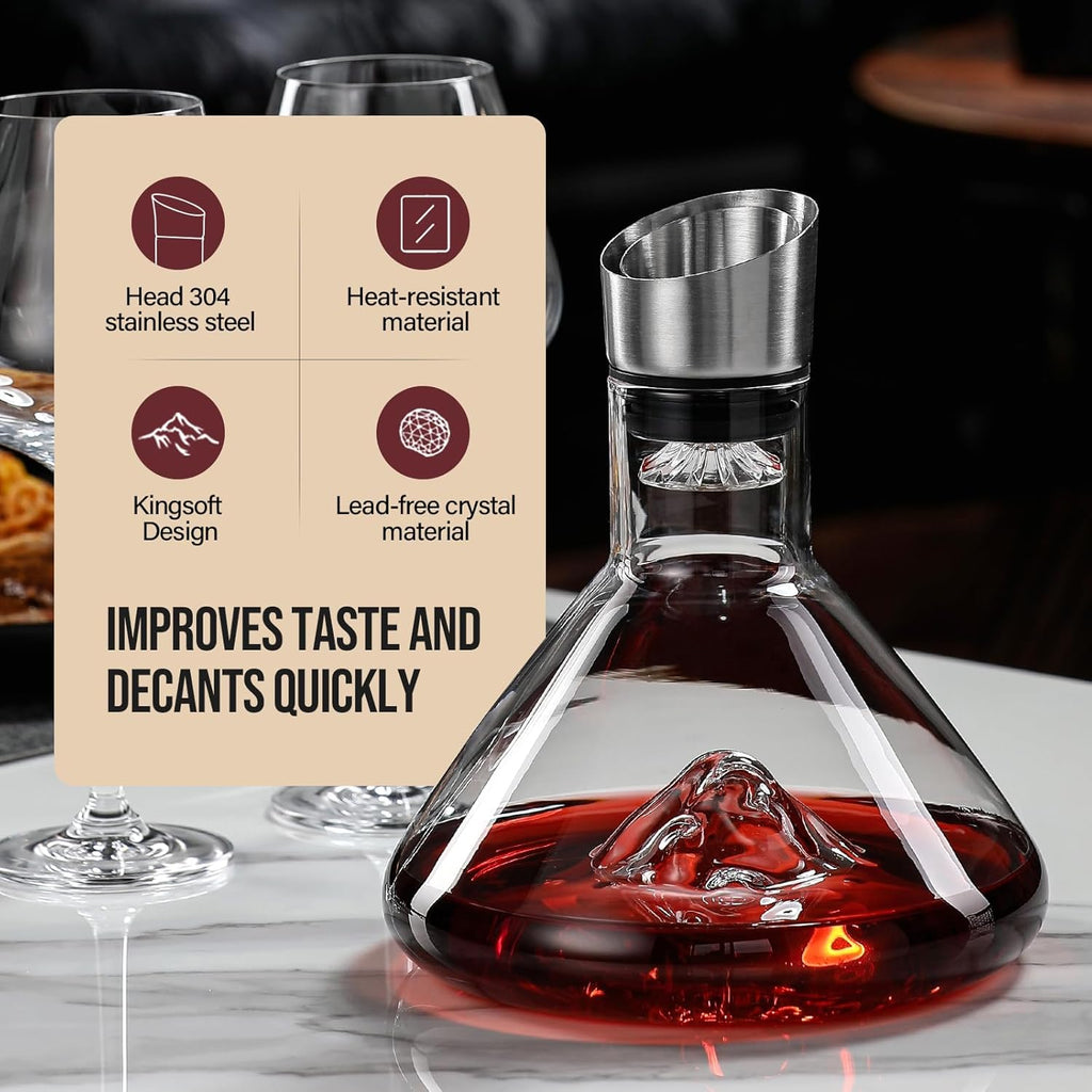 Iceberg Wine Decanter with Aerator Filter and Lid