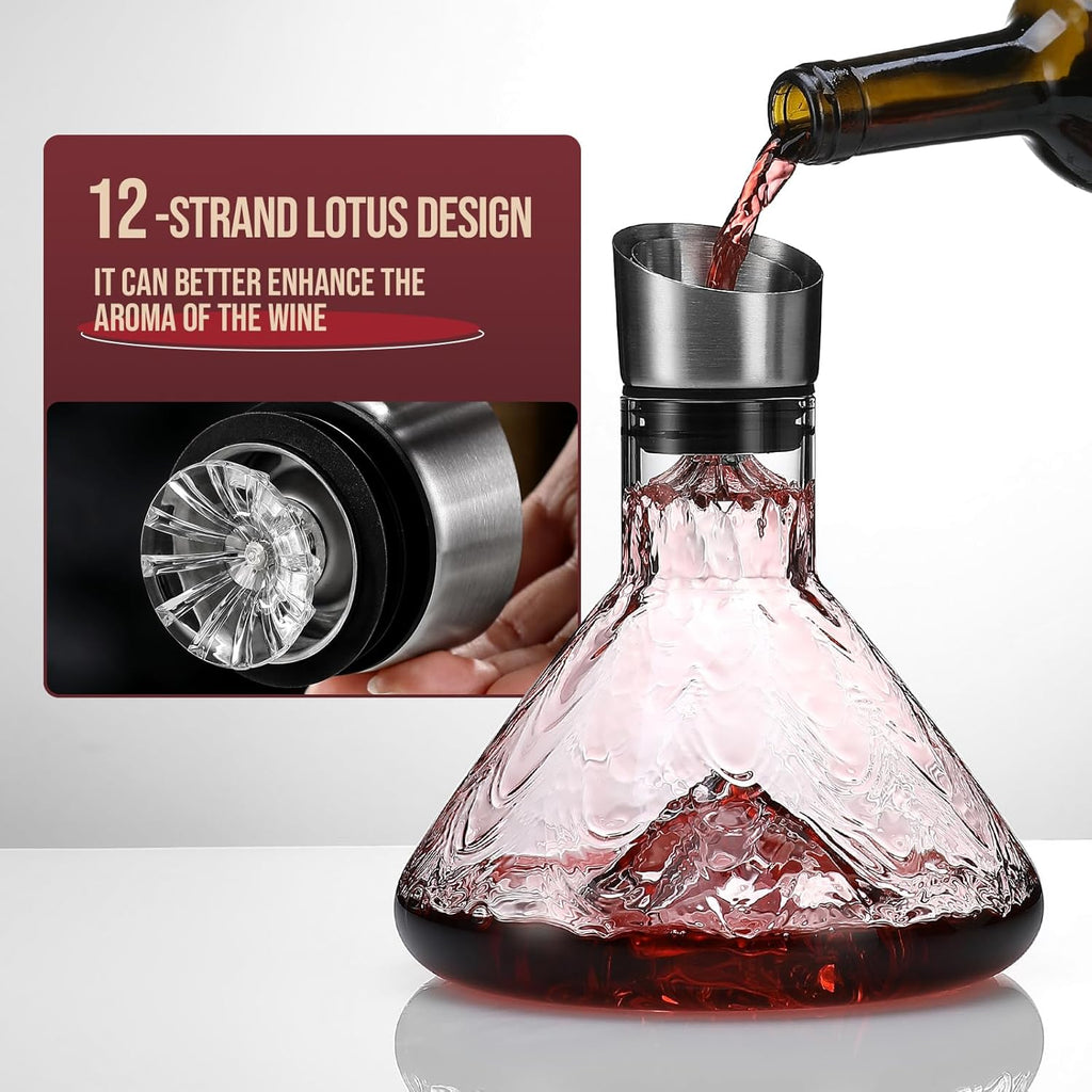 Iceberg Wine Decanter with Aerator Filter and Lid