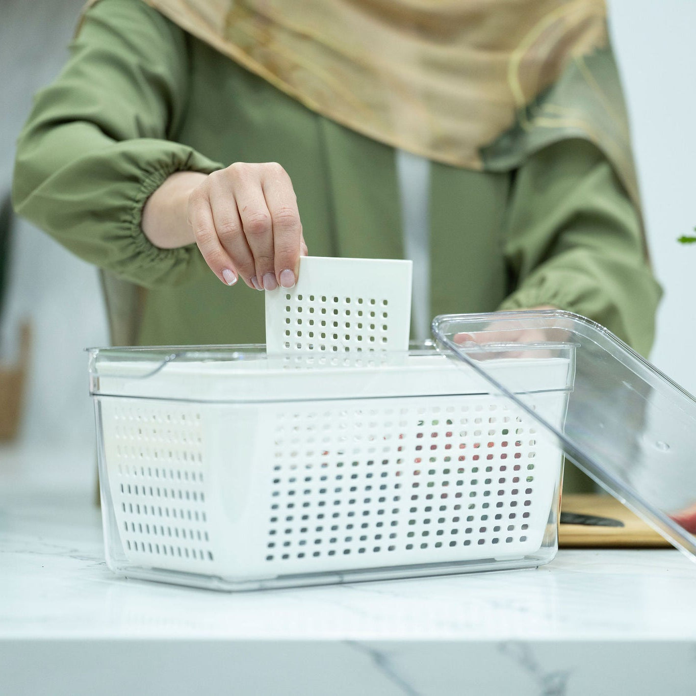 Double Fridge Organiser with Removable Baskets