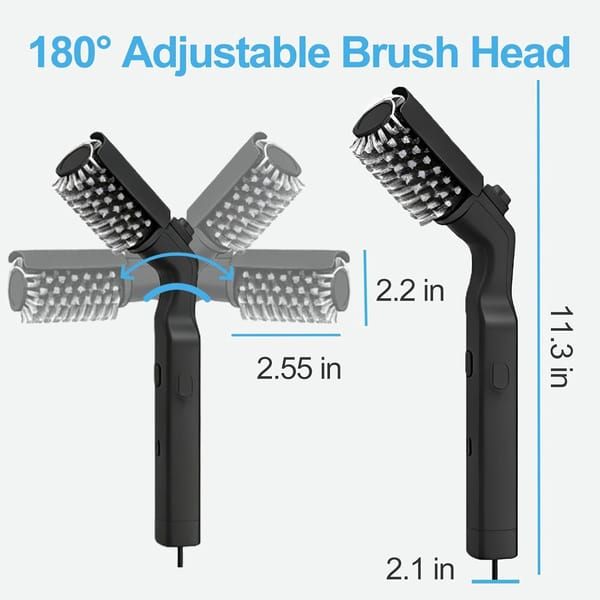 Rechargeable Electric BBQ Grill Cleaner Brush, 3 Speed Adjustable Grill Scraper with 180° Rotatable Stainless Steel Head, BBQ Cleaning Tool for Grill Grates
