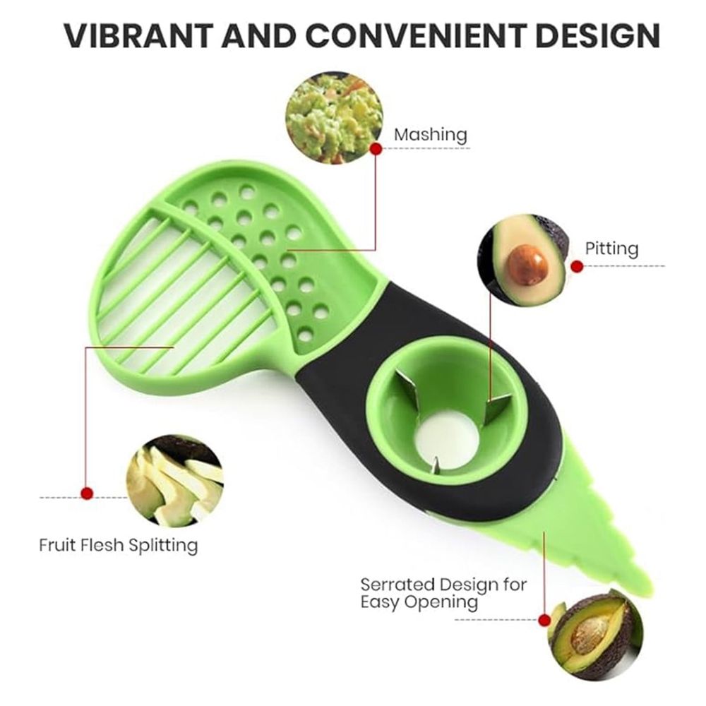 Avocados Slicers, 3-in-1 Avocados Peeler Slicers, Green Avocados Cutter Scoopers and Plastic Avocados Knife, Kitchen Gadget Lightweight Portable Tool, Good Grip Durables Design