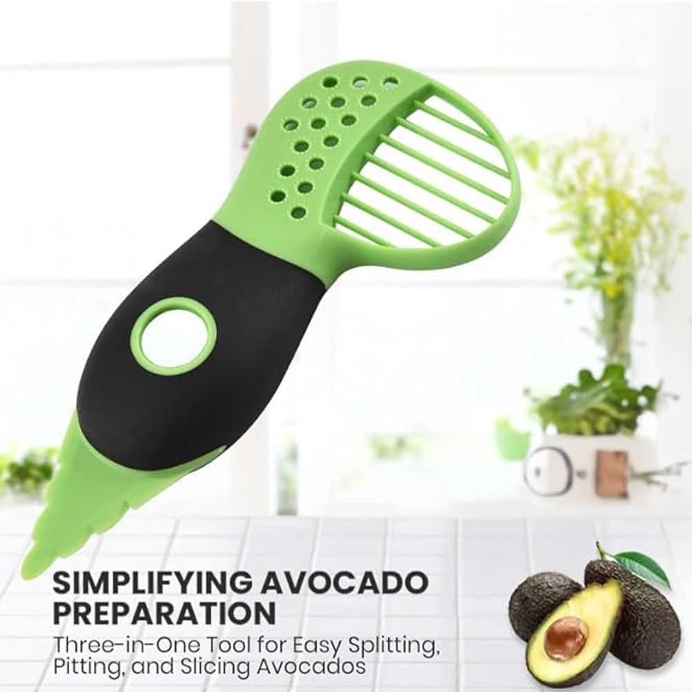 Avocados Slicers, 3-in-1 Avocados Peeler Slicers, Green Avocados Cutter Scoopers and Plastic Avocados Knife, Kitchen Gadget Lightweight Portable Tool, Good Grip Durables Design