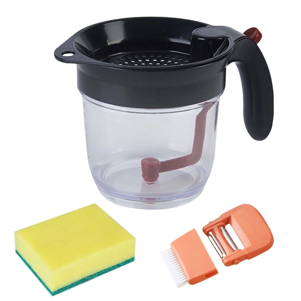 Fat Separator With Bottom Release, 2026 New Oil Strainer Gravy Separator, 4 Cups or 1000ml Fat Strainer Measuring Cup Soup Oil Separator Skimmer for Gravy Sauces and Other Liquids