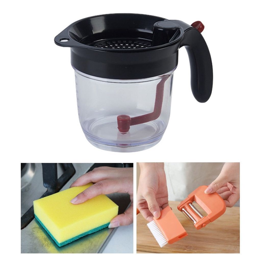 Fat Separator With Bottom Release, 2026 New Oil Strainer Gravy Separator, 4 Cups or 1000ml Fat Strainer Measuring Cup Soup Oil Separator Skimmer for Gravy Sauces and Other Liquids