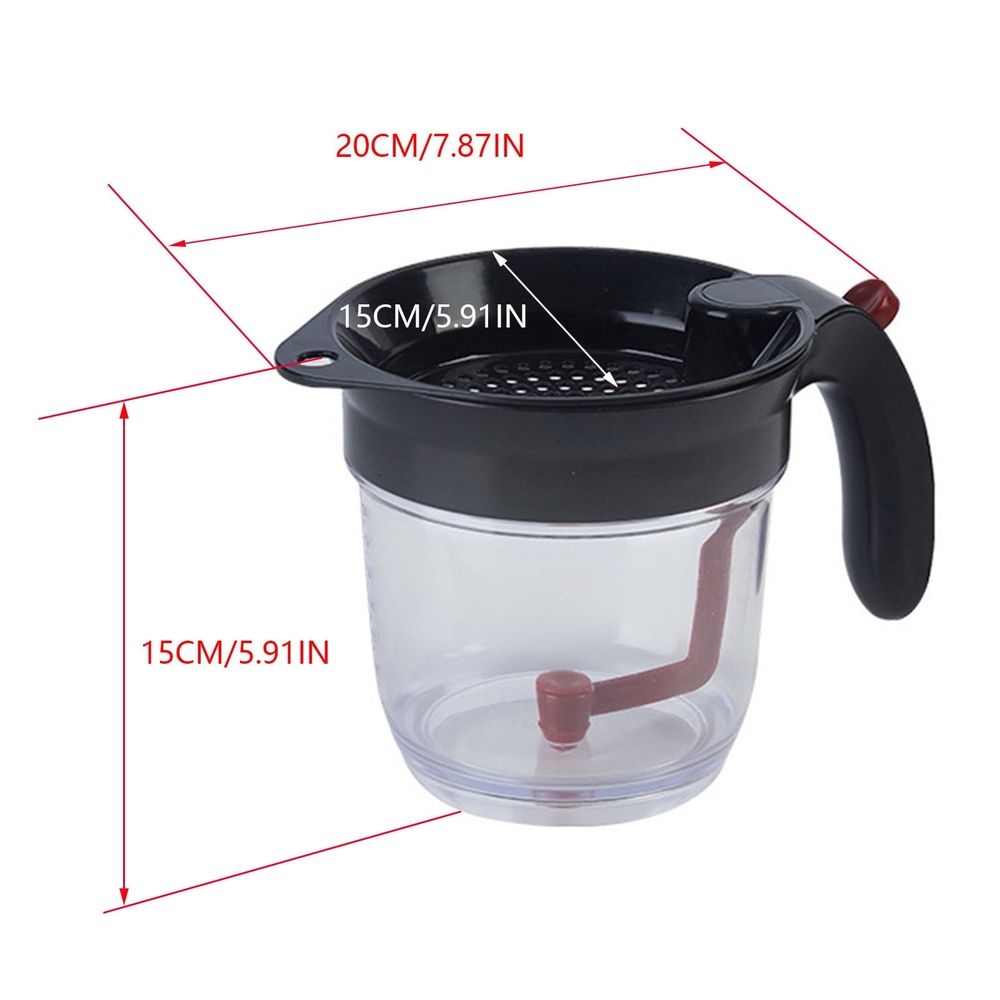 Fat Separator With Bottom Release, 2026 New Oil Strainer Gravy Separator, 4 Cups or 1000ml Fat Strainer Measuring Cup Soup Oil Separator Skimmer for Gravy Sauces and Other Liquids