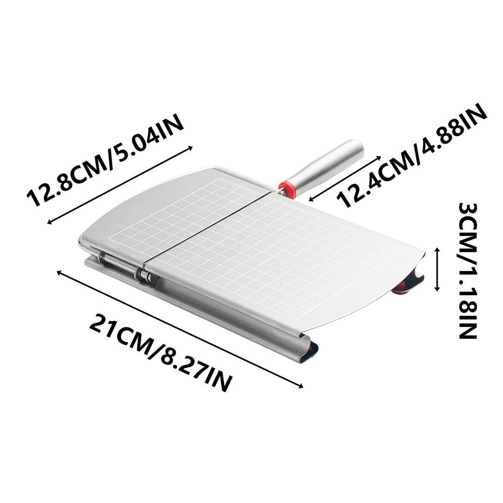 Scale Marked Stainless Steel Slicer,Multi-functional Cutting Board Tool,Practical Cutter for Cheese Vegetable Sausage Trimming