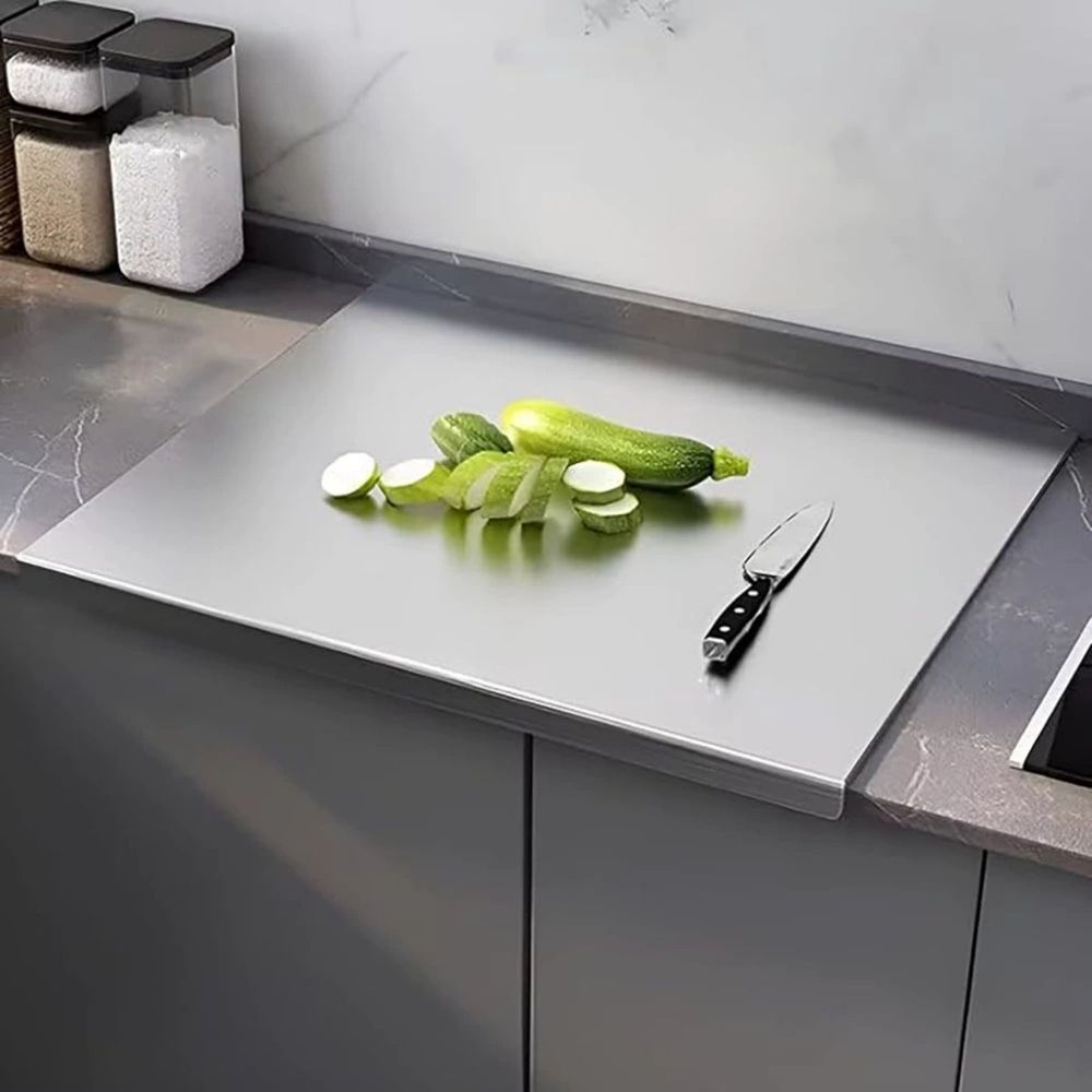 Stainless Steel Cutting Board, Food-grade over sink chopping board, scratch resistant easy clean multifunctional kitchen countertop protector,Silver