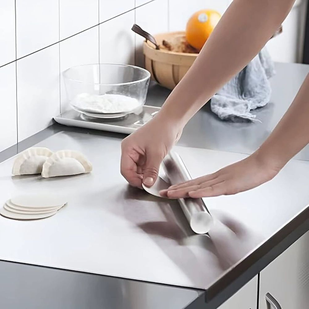 Stainless Steel Cutting Board, Food-grade over sink chopping board, scratch resistant easy clean multifunctional kitchen countertop protector,Silver