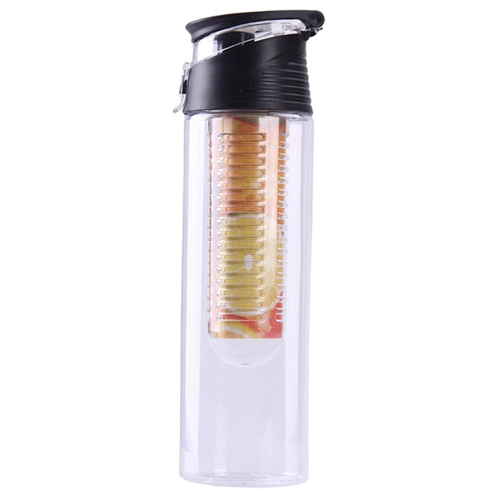 Fruit Infuser Water Bottle, 27 oz Leakproof BPA Free Sports Bottle with Flip Top Lid & Time Marker, Reusable Detox Infuser for Gym, Fitness, Travel & Everyday Hydration(Black）