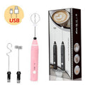 NNEDSZ Pink 304 Stainless Steel Handheld Electric Milk Frother, Egg Beater, Paint Mixer, and Milk Powder Whisk